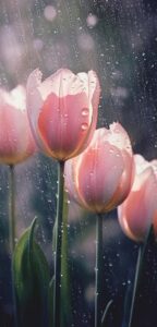 Tulips and rain
